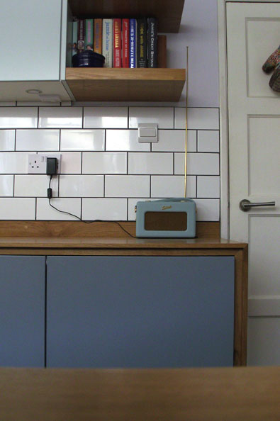 Wheeler Kitchen<br />Oak worktops with sprayed doors