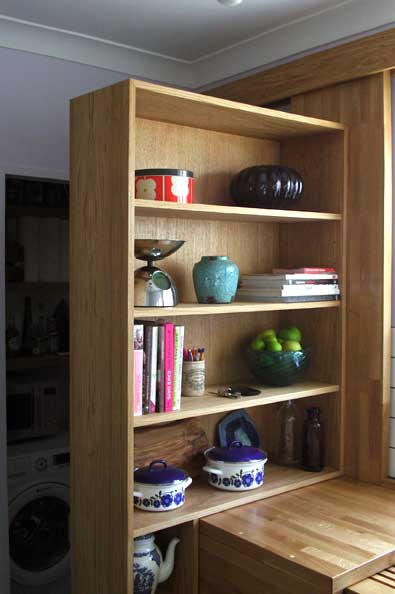 Wheeler Kitchen<br />Sliding oak shelving unit