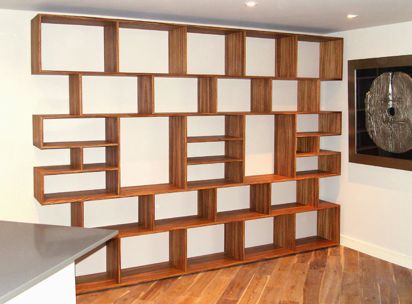 Barrett Zebrano Shelves<br />Interior by Slightly Quirky Ltd