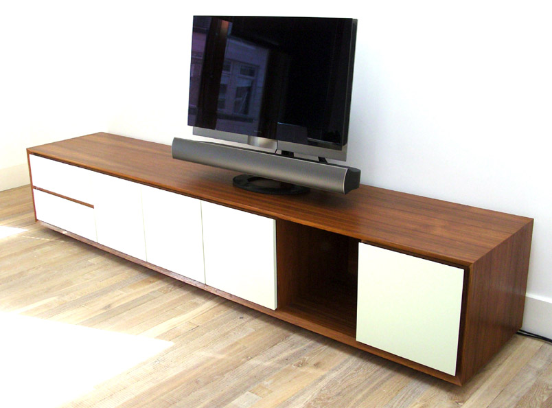 Rawlins Media Cabinet<br />Walnut & sprayed finish<br />