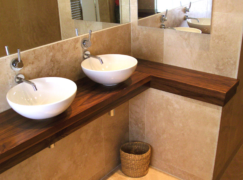 Walters Basin Shelf<br />Solid & veneered walnut